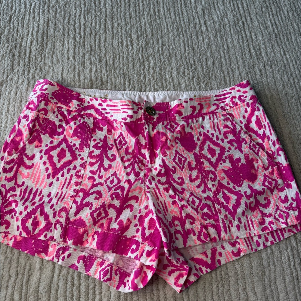 Pink Patterned Women's Shorts